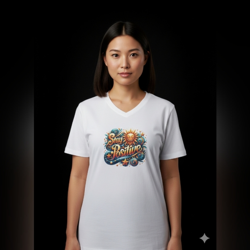 White T-Shirt with Colorful Graphic